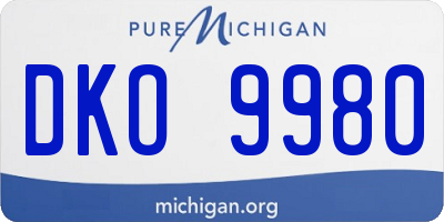 MI license plate DKO9980