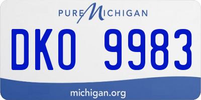 MI license plate DKO9983