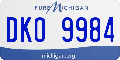 MI license plate DKO9984