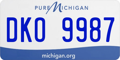 MI license plate DKO9987