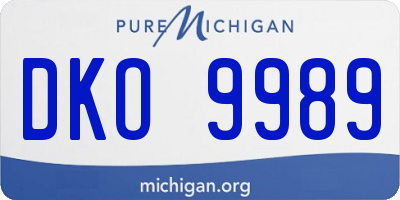 MI license plate DKO9989