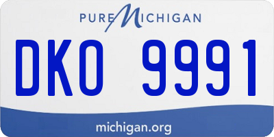 MI license plate DKO9991