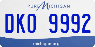 MI license plate DKO9992