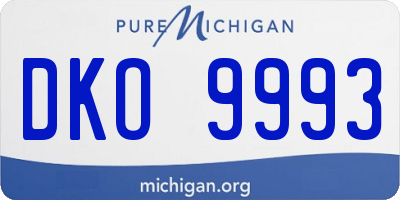 MI license plate DKO9993