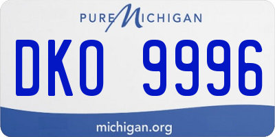 MI license plate DKO9996