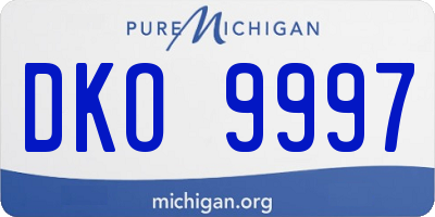 MI license plate DKO9997