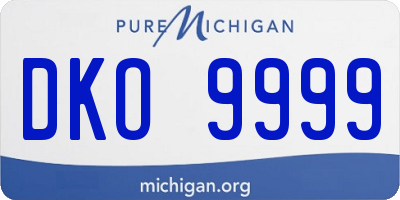 MI license plate DKO9999