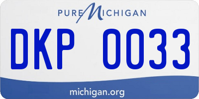 MI license plate DKP0033