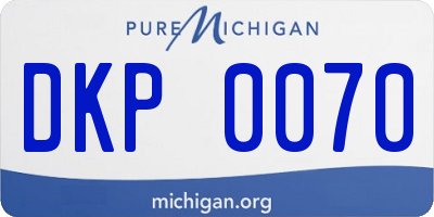 MI license plate DKP0070