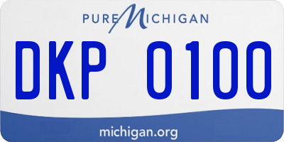 MI license plate DKP0100