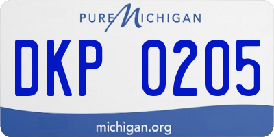 MI license plate DKP0205