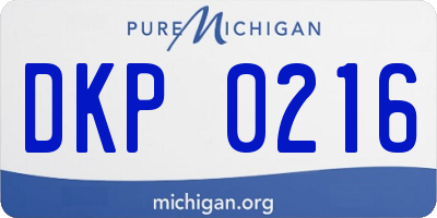 MI license plate DKP0216