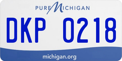 MI license plate DKP0218
