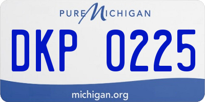 MI license plate DKP0225