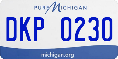 MI license plate DKP0230