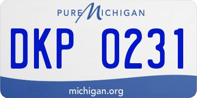 MI license plate DKP0231