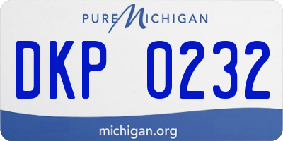 MI license plate DKP0232
