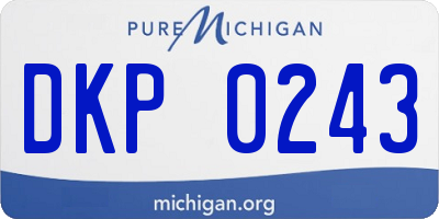 MI license plate DKP0243