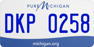 MI license plate DKP0258
