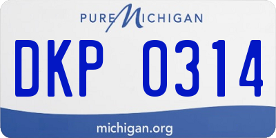 MI license plate DKP0314