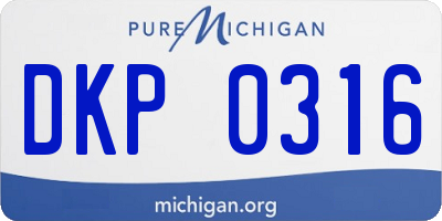 MI license plate DKP0316