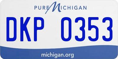MI license plate DKP0353