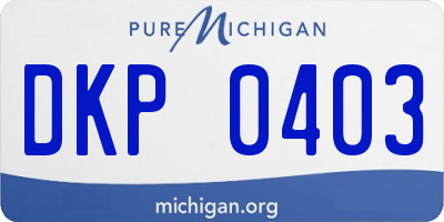 MI license plate DKP0403