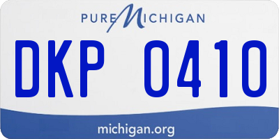 MI license plate DKP0410