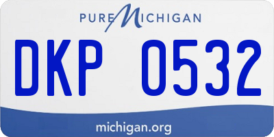 MI license plate DKP0532