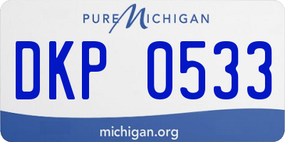 MI license plate DKP0533