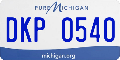 MI license plate DKP0540