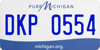 MI license plate DKP0554