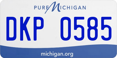 MI license plate DKP0585