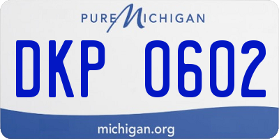 MI license plate DKP0602