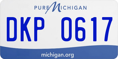 MI license plate DKP0617
