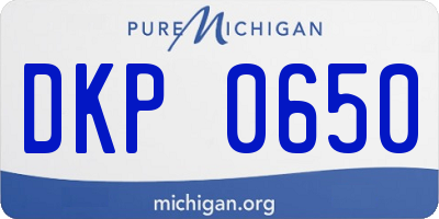 MI license plate DKP0650