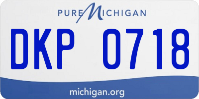 MI license plate DKP0718