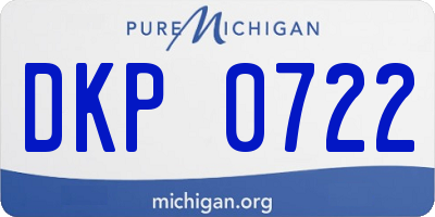 MI license plate DKP0722
