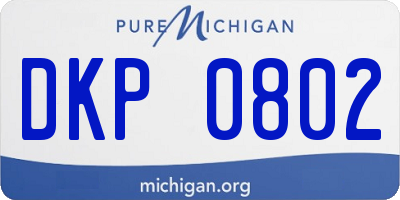 MI license plate DKP0802