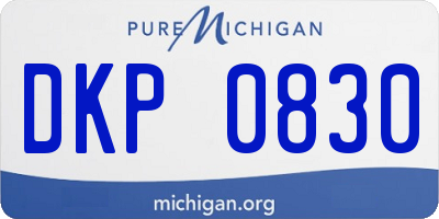 MI license plate DKP0830