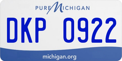 MI license plate DKP0922