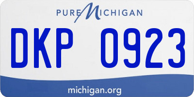 MI license plate DKP0923