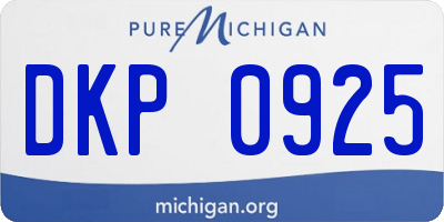 MI license plate DKP0925