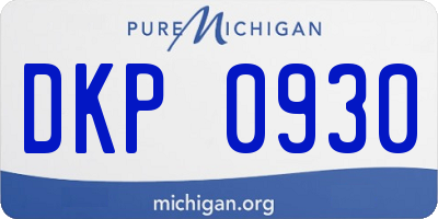 MI license plate DKP0930