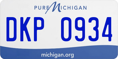 MI license plate DKP0934