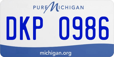 MI license plate DKP0986