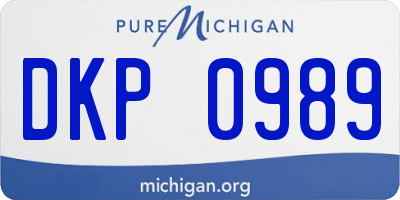 MI license plate DKP0989