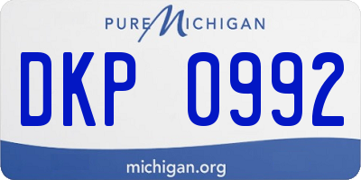 MI license plate DKP0992
