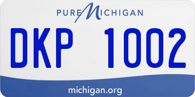 MI license plate DKP1002