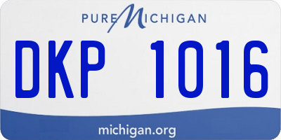 MI license plate DKP1016